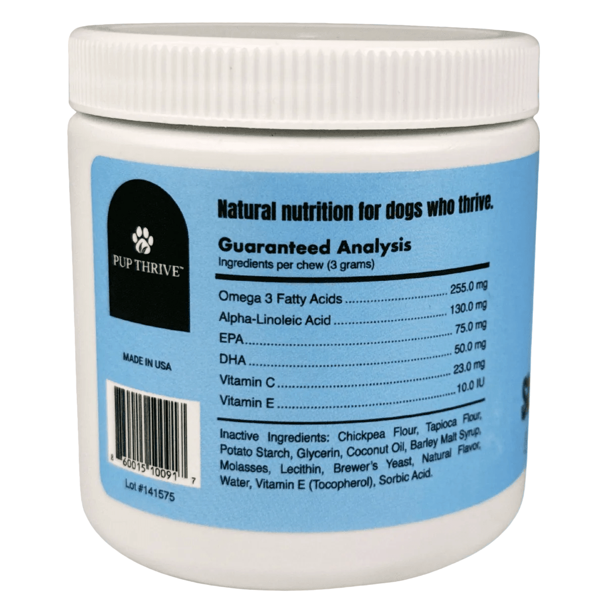 Skin & Coat Pet Chews - 60 Count - Pup Thrive